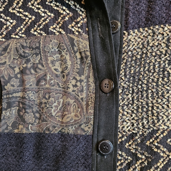 Robyne Faune | Size 14P Women's | Black and Patchwork Button-Up Jacket - Picture 2 of 10